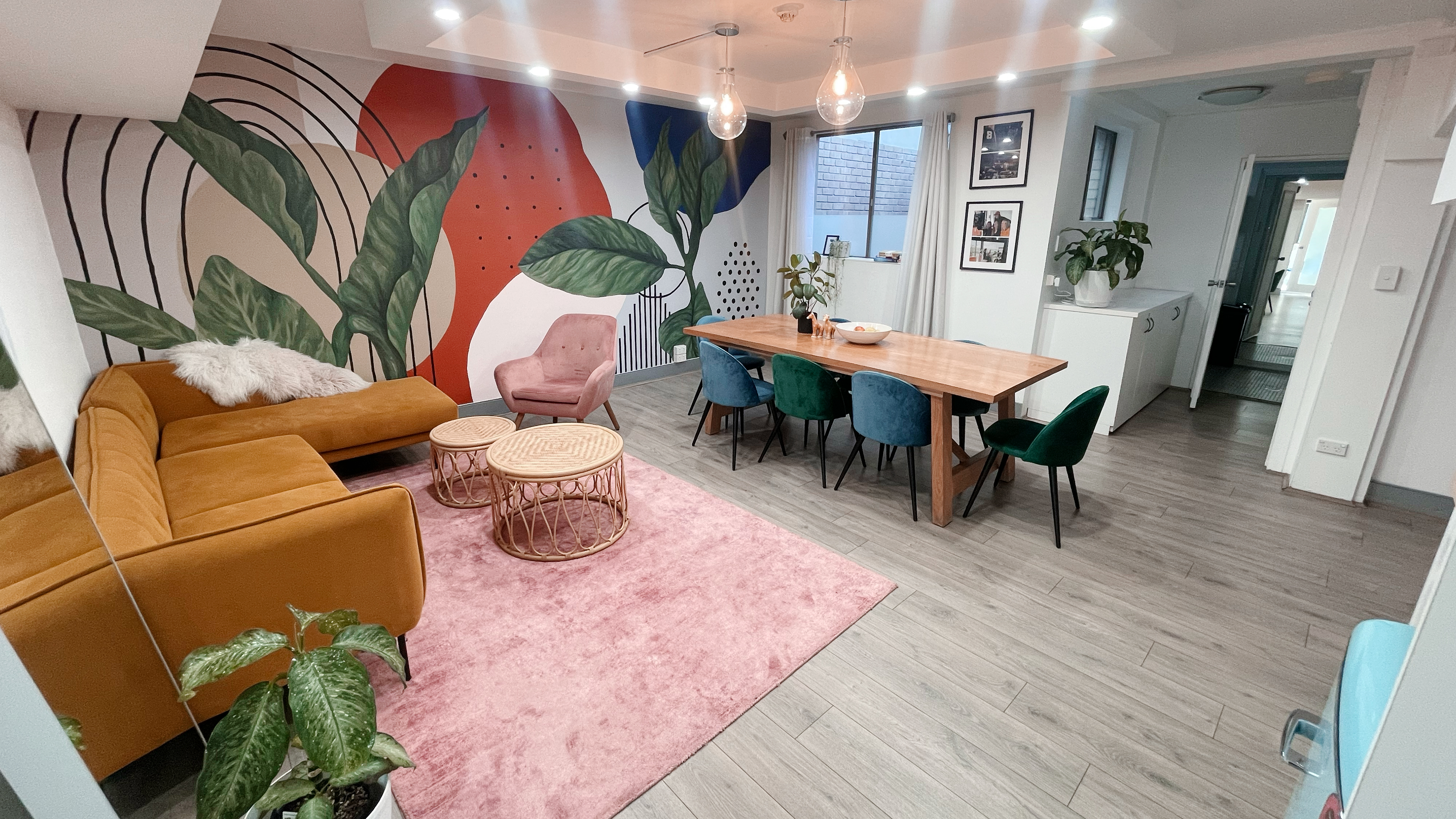 3 Person Coworking Desk