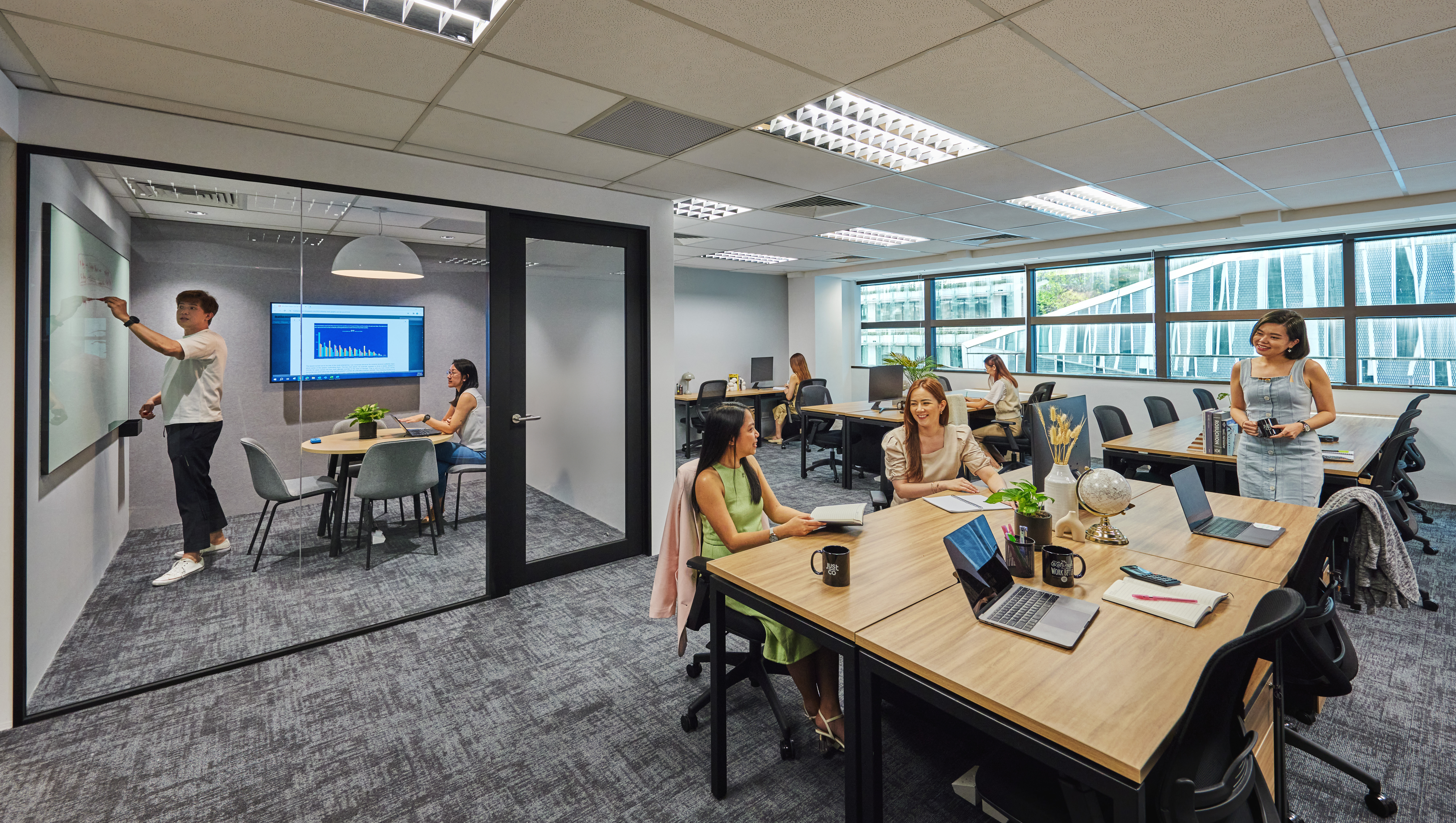 3 Person Coworking Desk