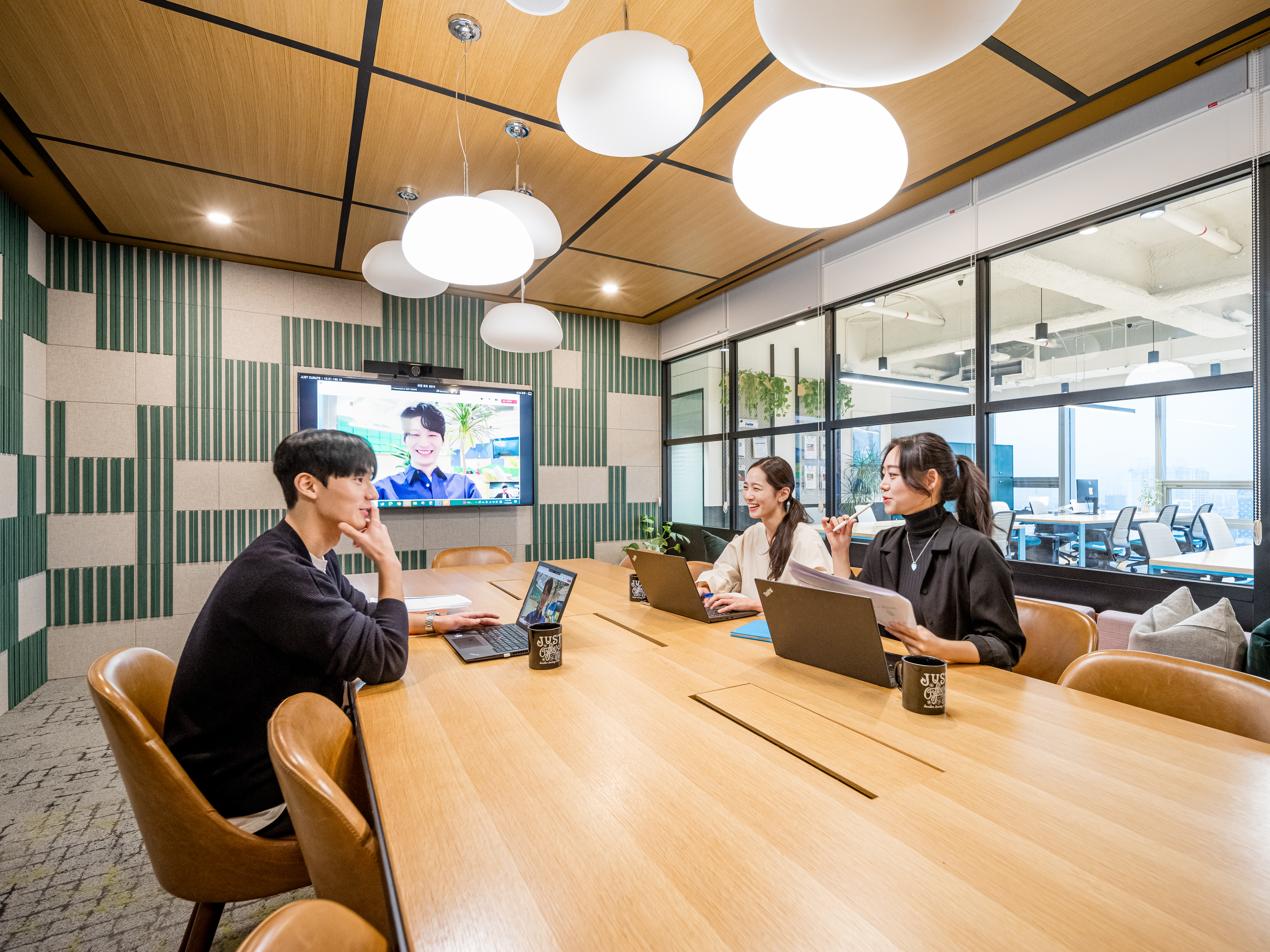 3 Person Coworking Desk