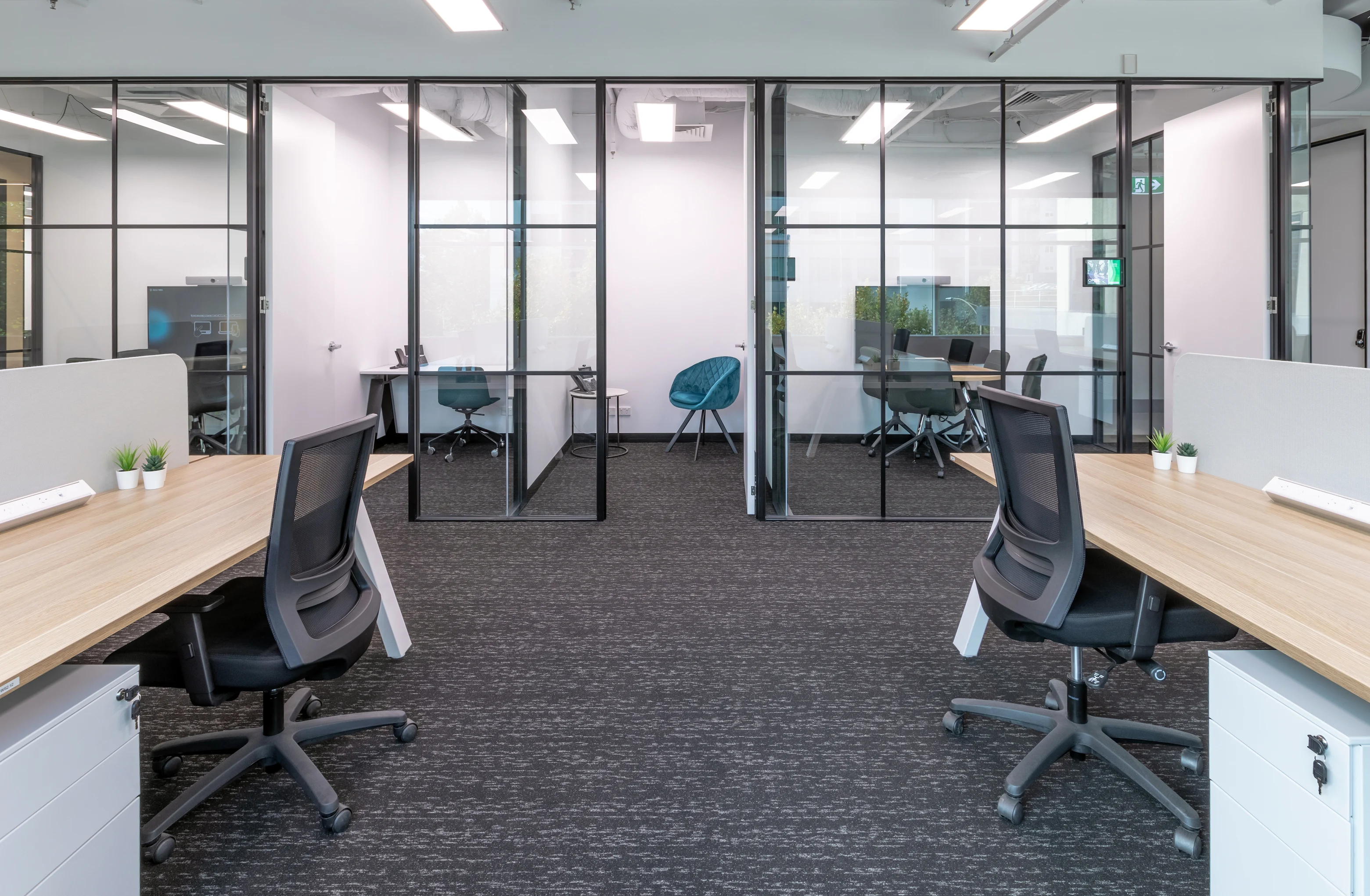 3 Person Coworking Desk