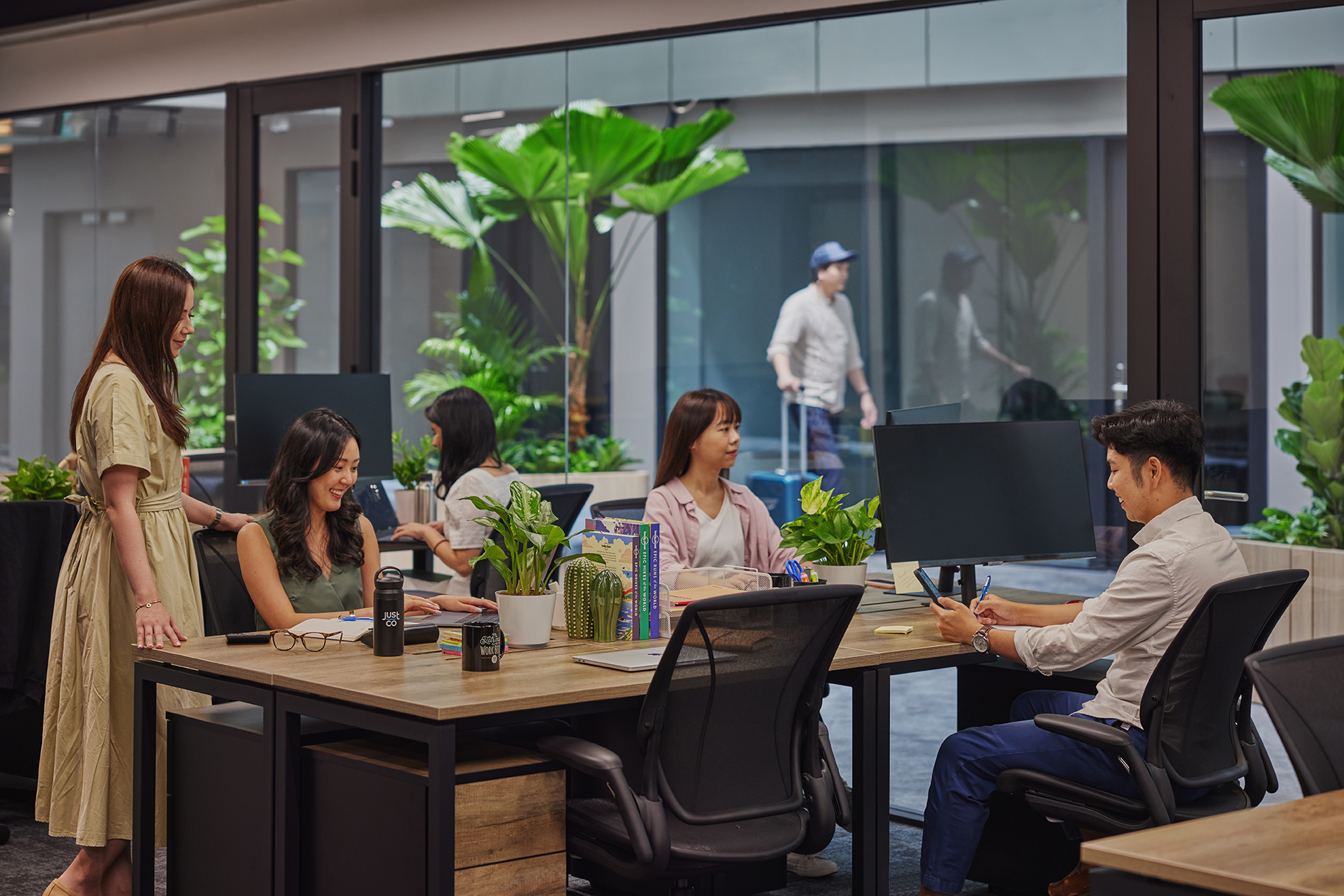 3 Person Coworking Desk