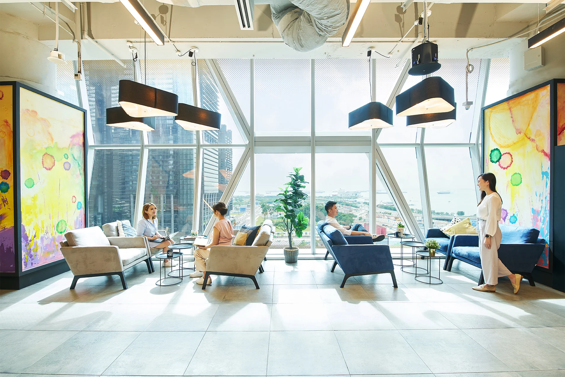 5 Person Coworking Desk