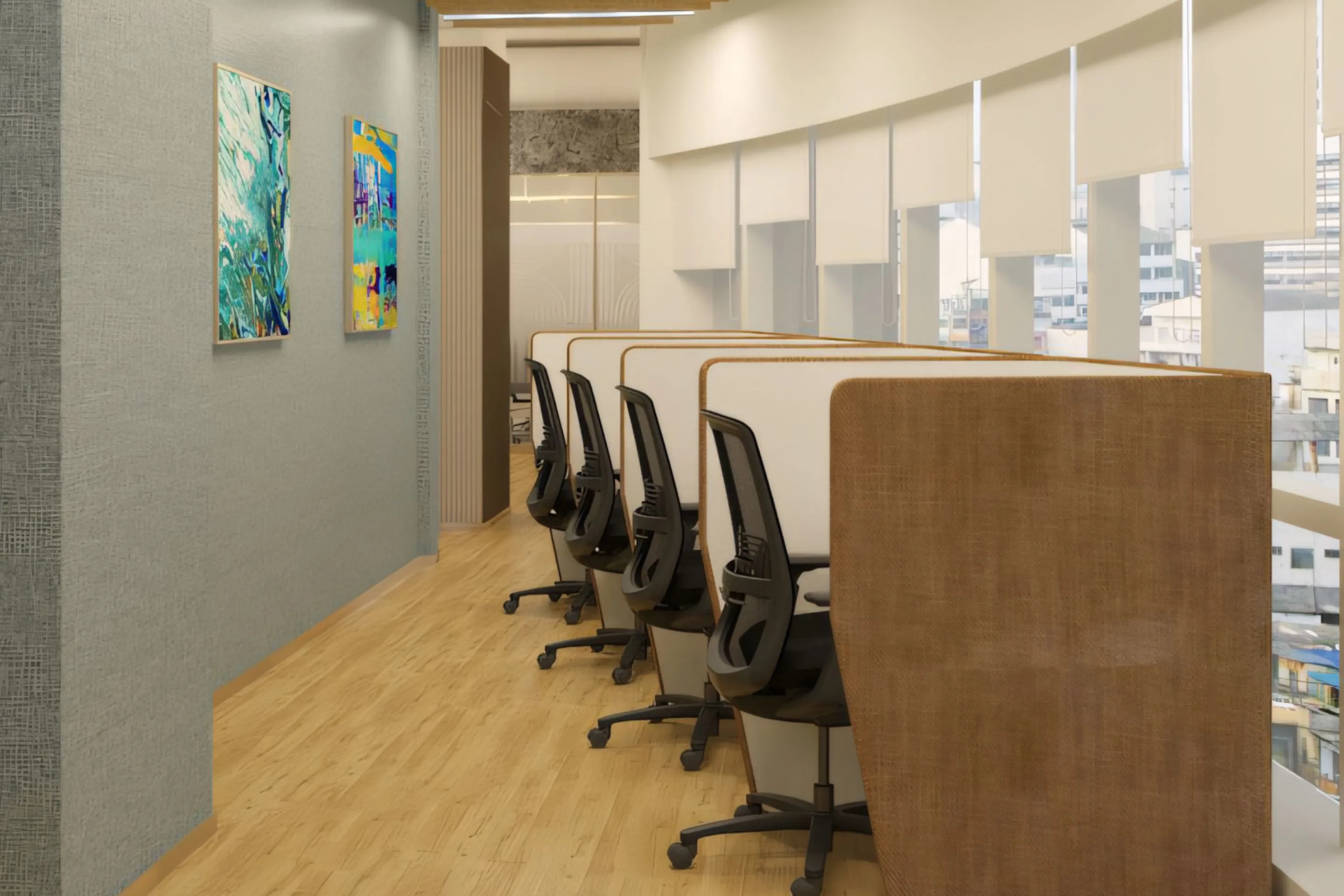 4 Person Coworking Desk