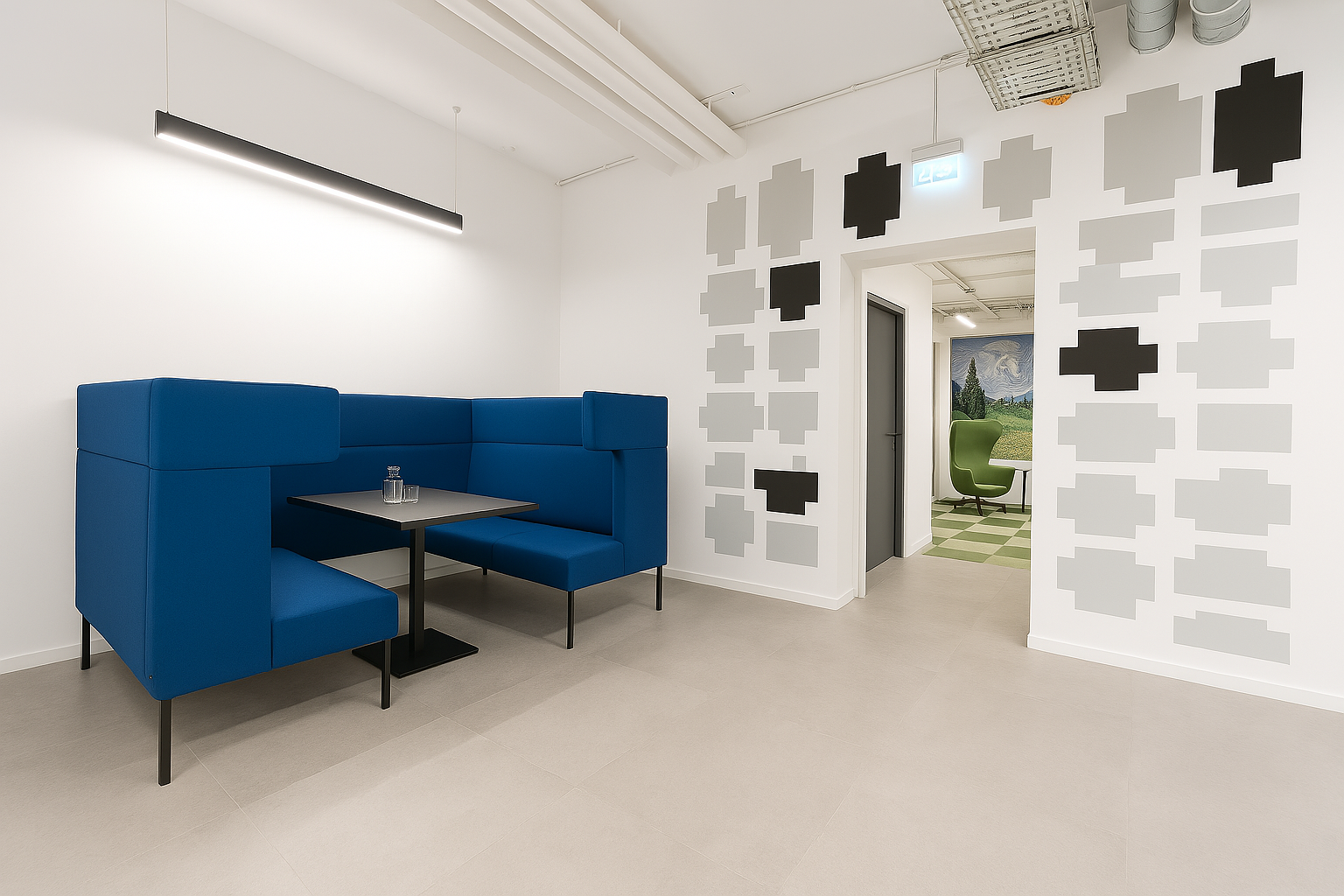 3 Person Coworking Desk