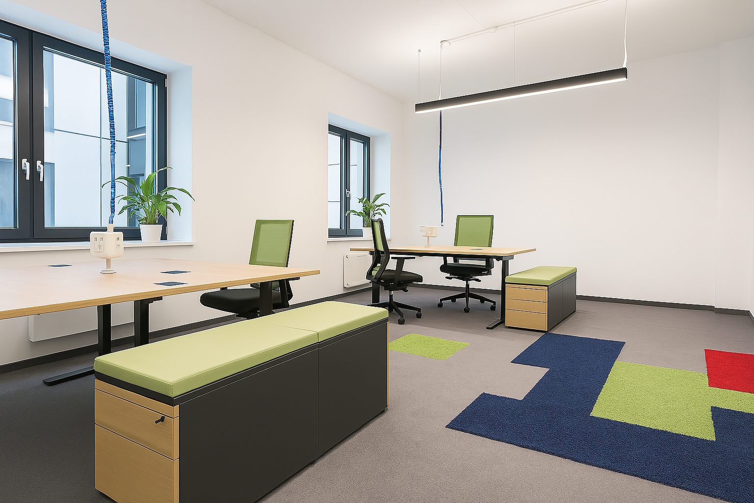 6 Person Coworking Desk